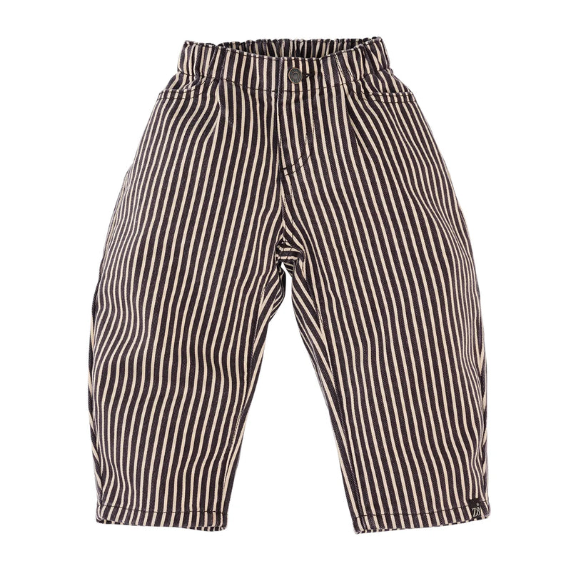 Jongens Woven pants barrel fit Leandro van Z8 Mini in de kleur Chocolate plum in maat 116.