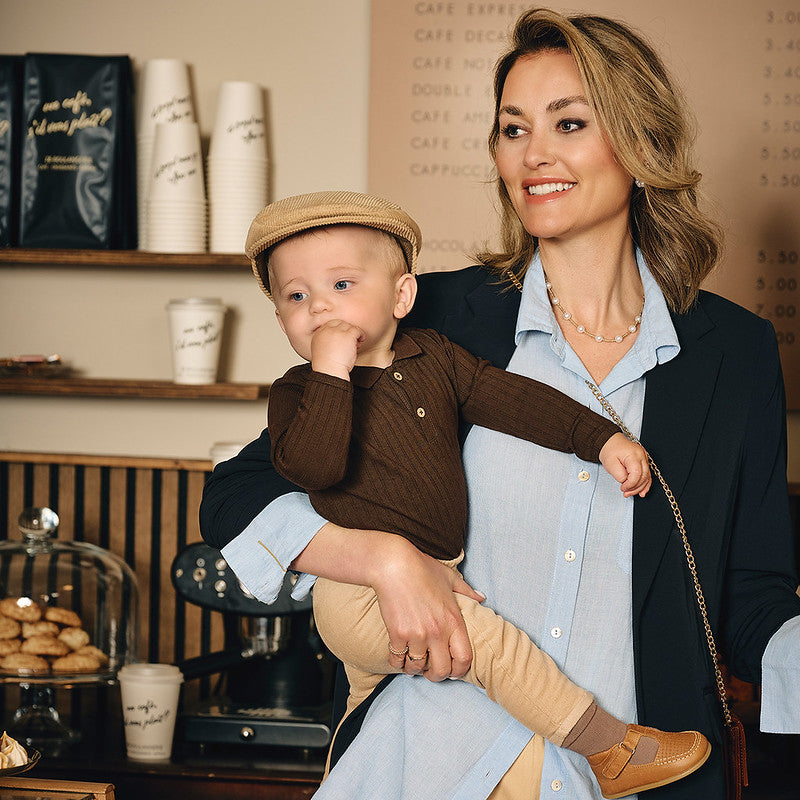 Meisjes Bodysuit Basten van Z8 Newborn in de kleur Double espresso in maat 74.