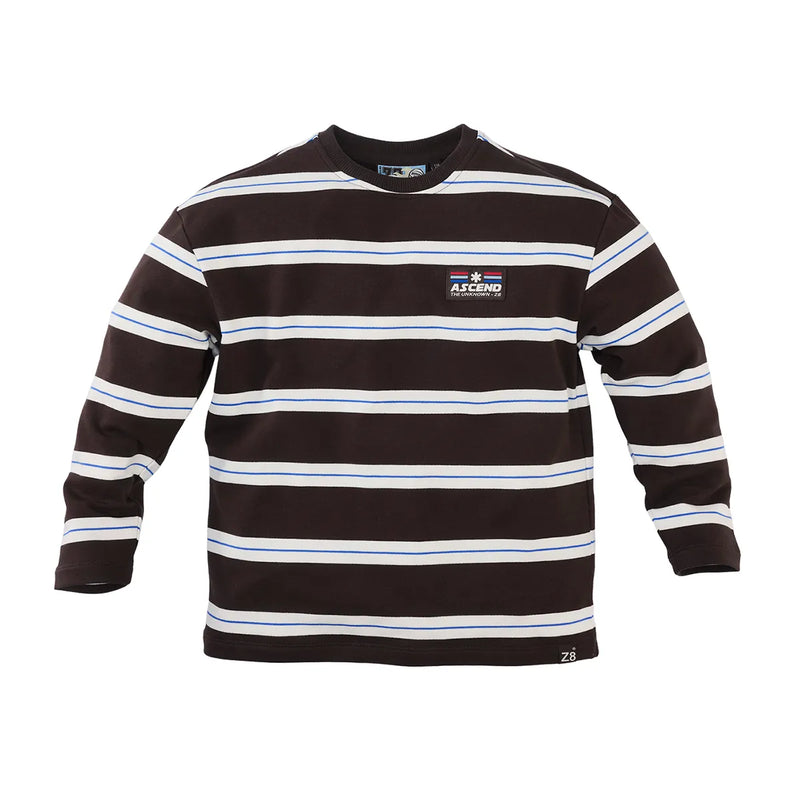 Jongens Sweat longsleeve Benjiro van Z8 in de kleur Chocolate plum in maat 152-158.