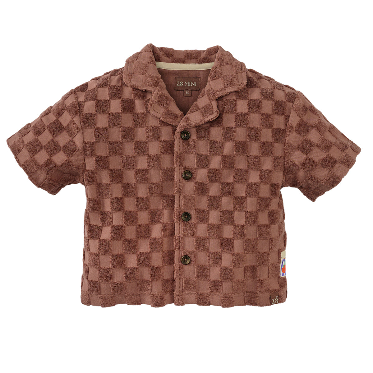 Jongens Terry Blouse Jeppe van Z8 Mini in de kleur Blush brown in maat 116.