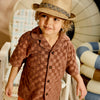 Jongens Terry Blouse Jeppe van Z8 Mini in de kleur Blush brown in maat 116.