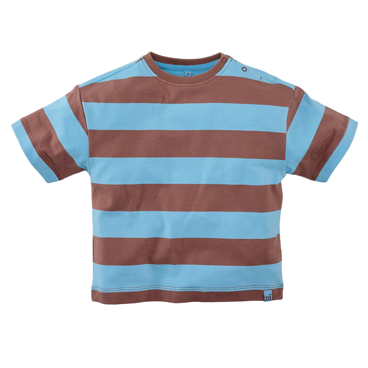 Jongens T-Shirt stripe Zeyd van Z8 Mini in de kleur Blush brown / Surfing blue in maat 116.