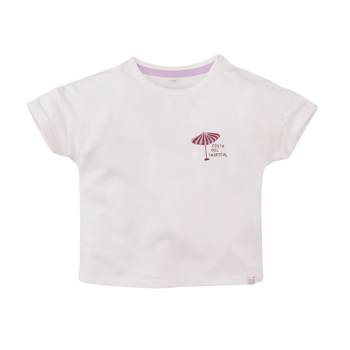 Meisjes T-Shirt Noraly van Z8 Mini in de kleur Soft pearl in maat 116.