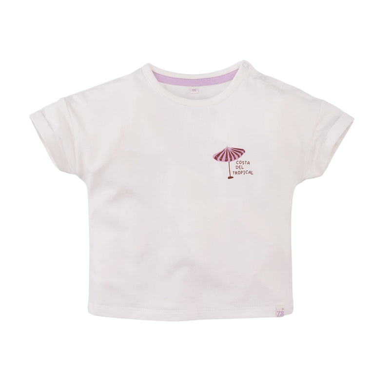 Meisjes T-Shirt Noraly van Z8 Mini in de kleur Soft pearl in maat 116.