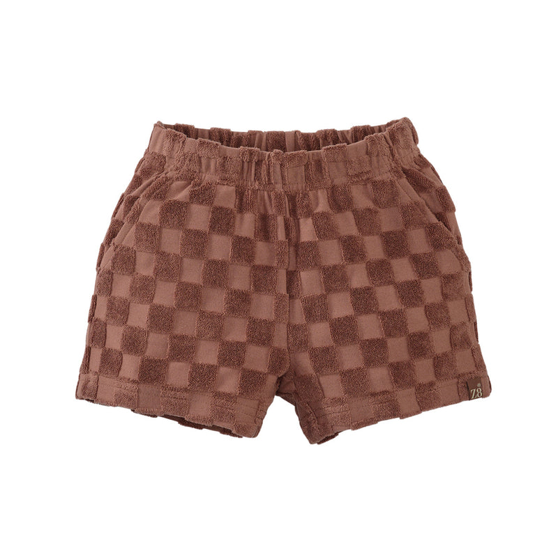 Jongens Terry Shorts Novan van Z8 Mini in de kleur Blush brown in maat 116.