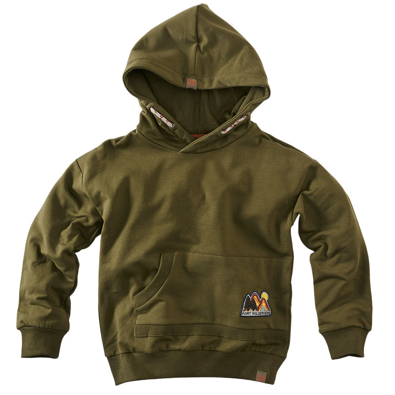Jongens Hooded Sweater Freddi van Z8 in de kleur Dark olive in maat 140-146.