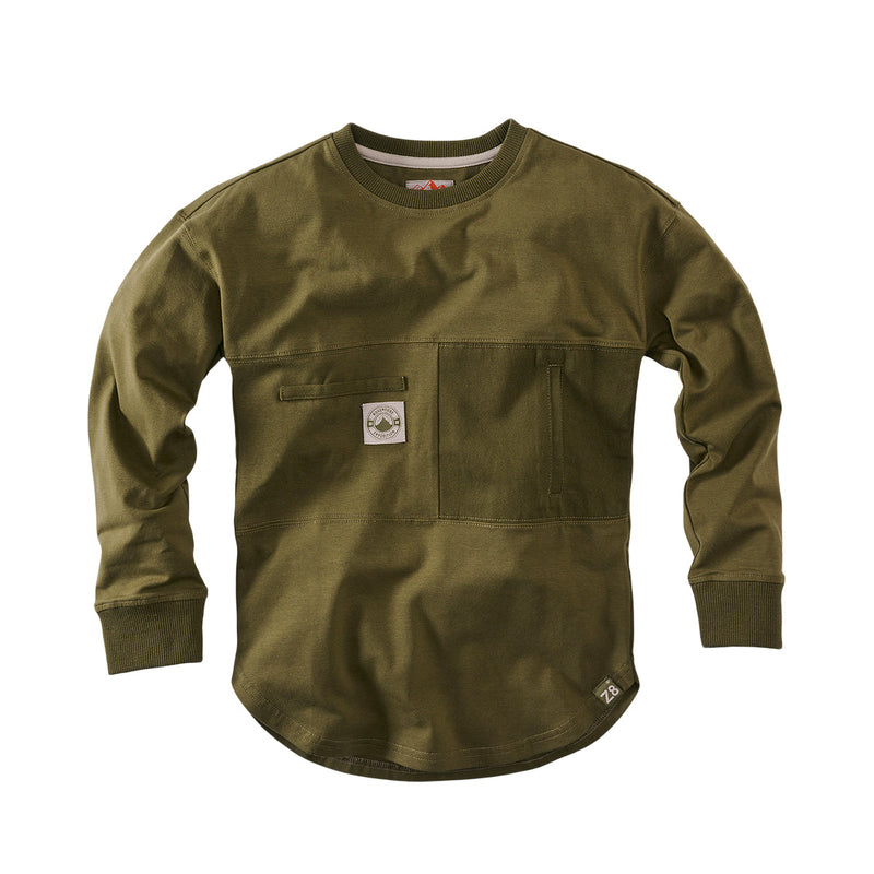 Jongens Sweater Olan van Z8 in de kleur Dark olive in maat 140-146.