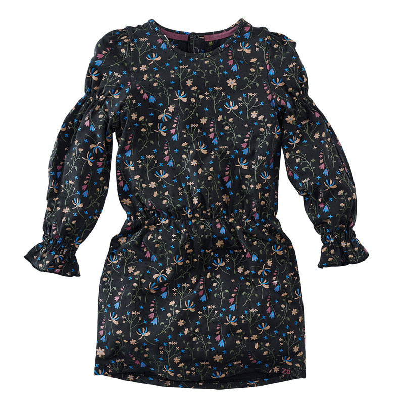 Meisjes Jurkje l/s Stine van Z8 in de kleur Moonless night/AOP in maat 140-146.