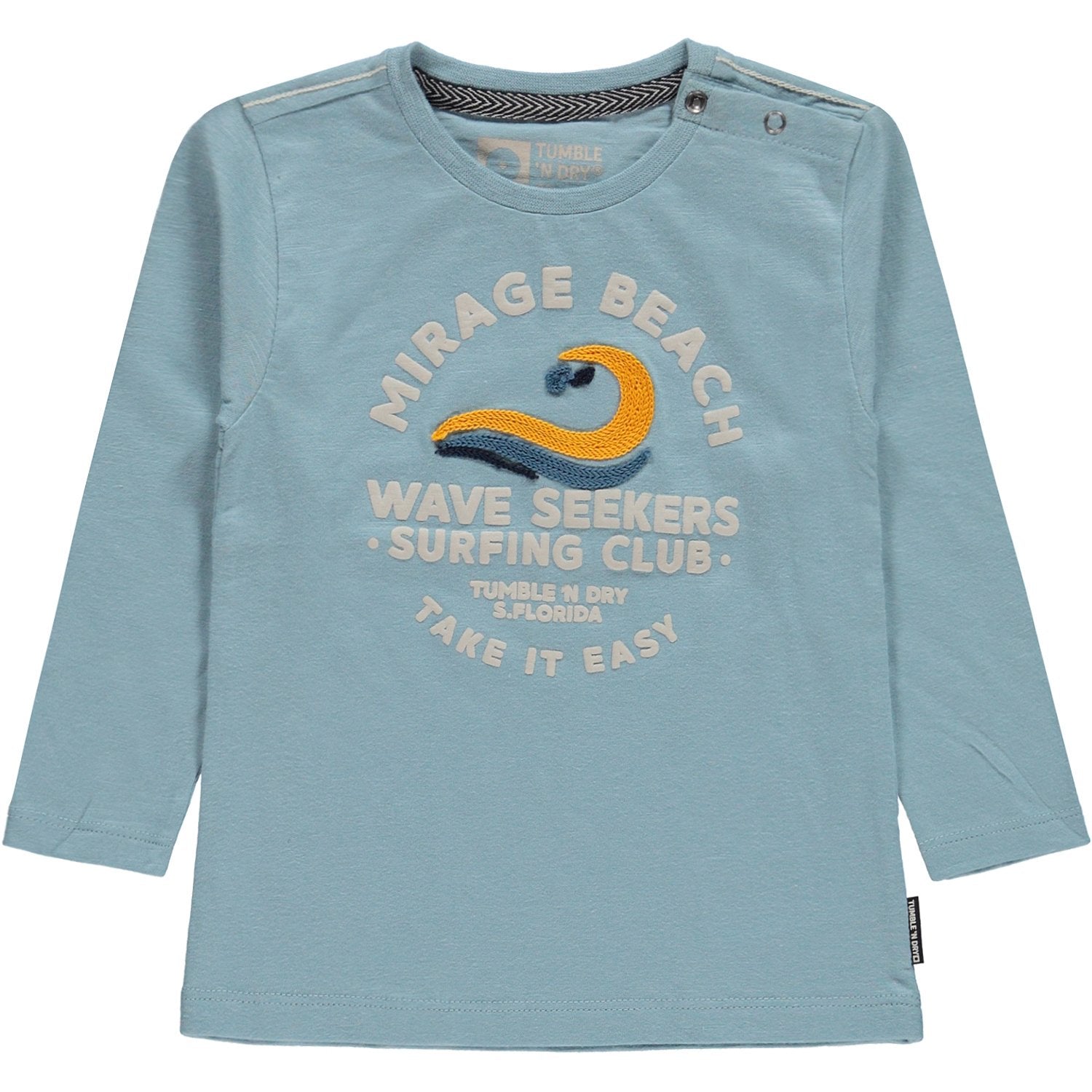 Baby Jongens T-shirt Lm O-hals van Tumble 'n Dry in de kleur Light steel blue in maat 86.