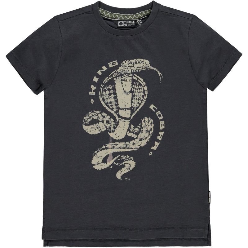 Jongens T-shirt Km O-hals van Tumble 'n Dry in de kleur Grey asphalt in maat 128.