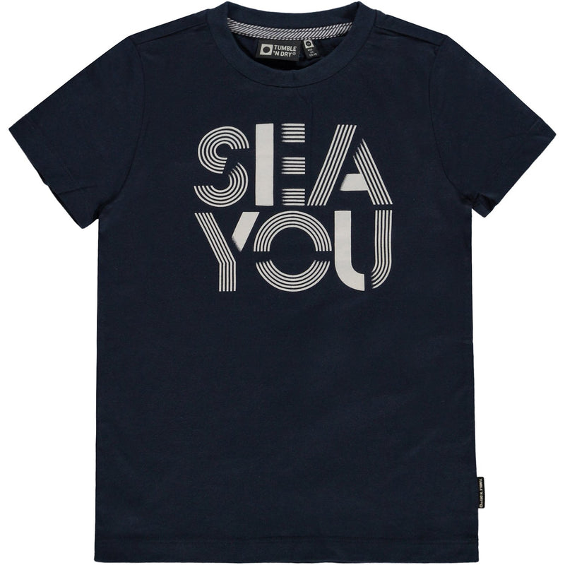 Jongens T-shirt Km O-hals van Tumble 'n Dry in de kleur Navy blazer in maat 128.