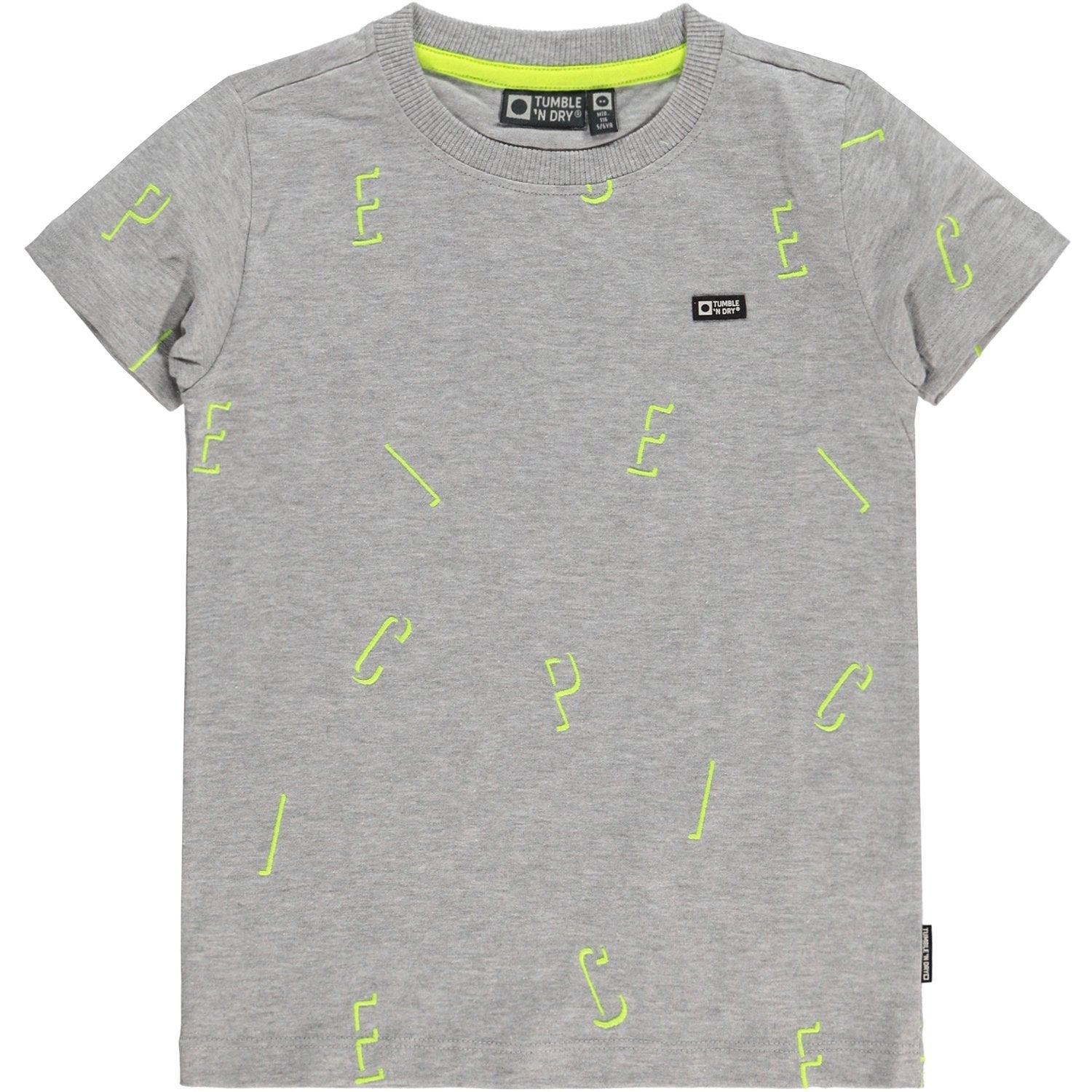 Jongens T-shirt Km O-hals van Tumble 'n Dry in de kleur Light grey melange in maat 128.