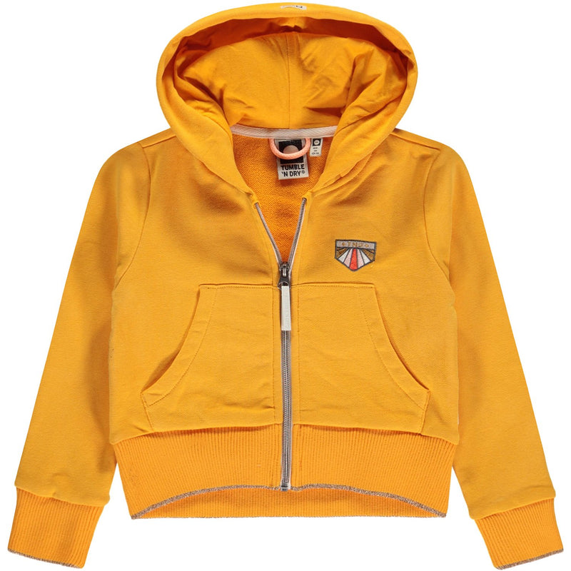 Meisjes Sweat Vest hood van Tumble 'n Dry in de kleur Saffron in maat 134/140.