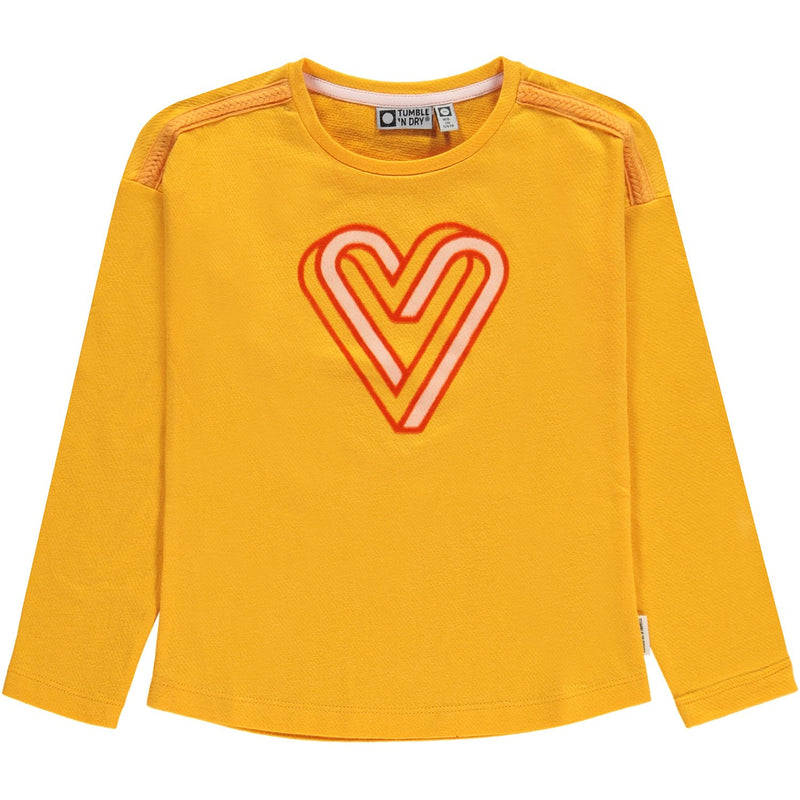 Meisjes T-shirt Lm O-hals van Tumble 'n Dry in de kleur Saffron in maat 134/140.