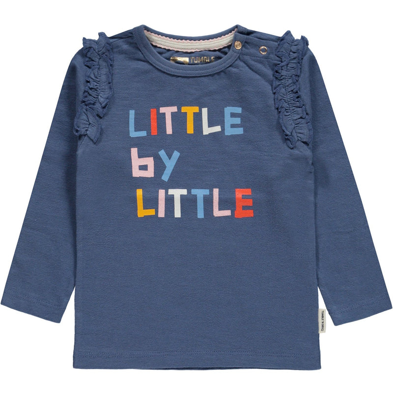Baby Meisjes T-shirt Lm O-hals van Tumble 'n Dry in de kleur Bijou blue in maat 86.