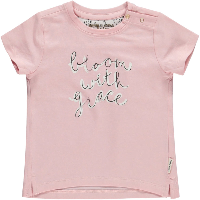 Baby Meisjes T-shirt Km O-hals van Tumble 'n Dry in de kleur Peachskin in maat 86.