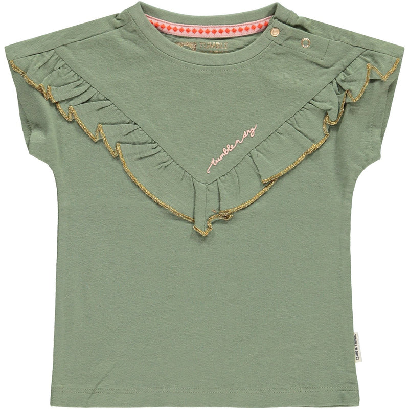 Baby Meisjes T-shirt Km O-hals van Tumble 'n Dry in de kleur Hedge green in maat 86.