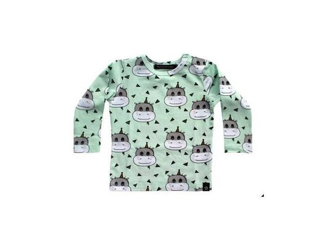 Your Wishes Longsleeve Minty Hippo Newborn