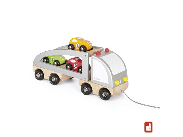 Janod Vrachtwagen met 3 auto's Speelgoed .