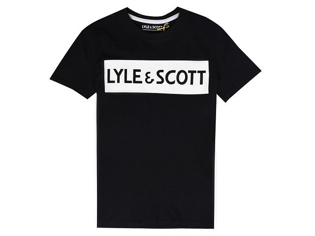 Lyle & Scott Shirt korte mouw block logo bl Shirts korte mw