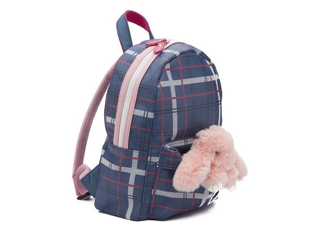 Zebra Rugzak (M) Ruit Blue met Bunny Rugzak
