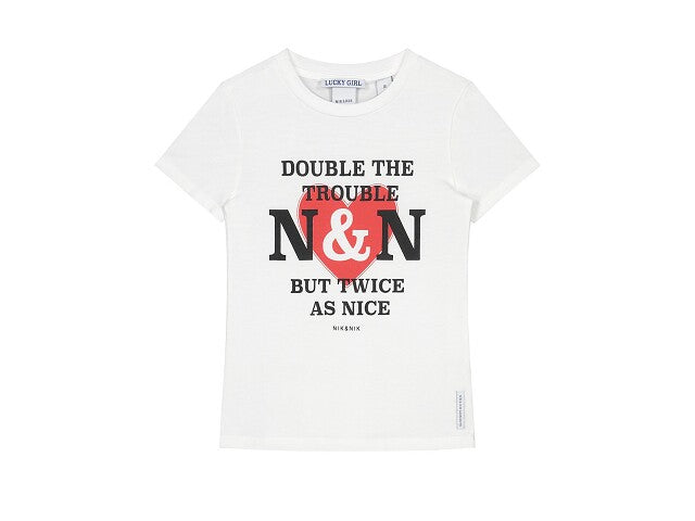 Nik & Nik Shirt korte mouw Double Tr wit Shirts korte mw 176