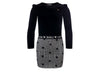 Little Looxs Jurk velvet / check combi Jurken 128