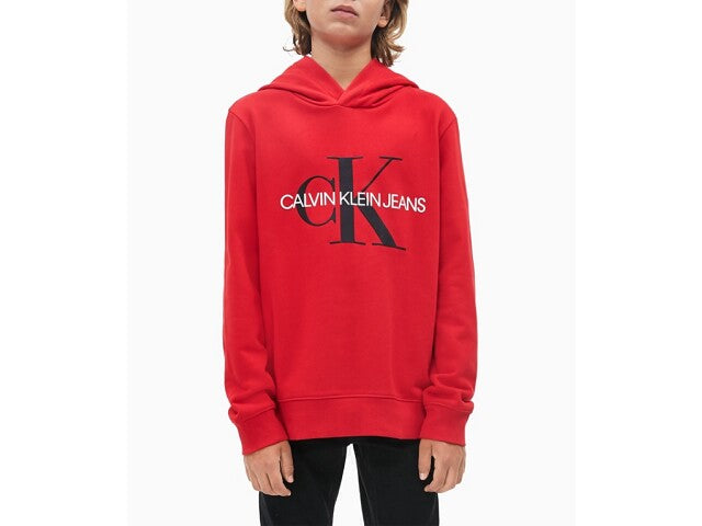 Calvin Klein Hooded sweater monogram rood Sweaters 164