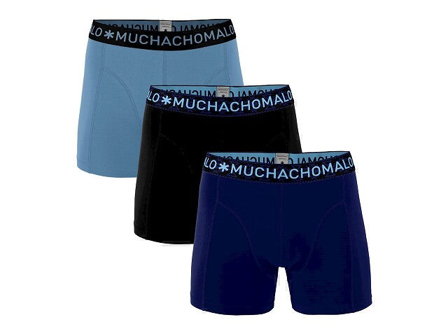 Muchachomalo Boxer 3-pack solids blue Ondergoed 170-176