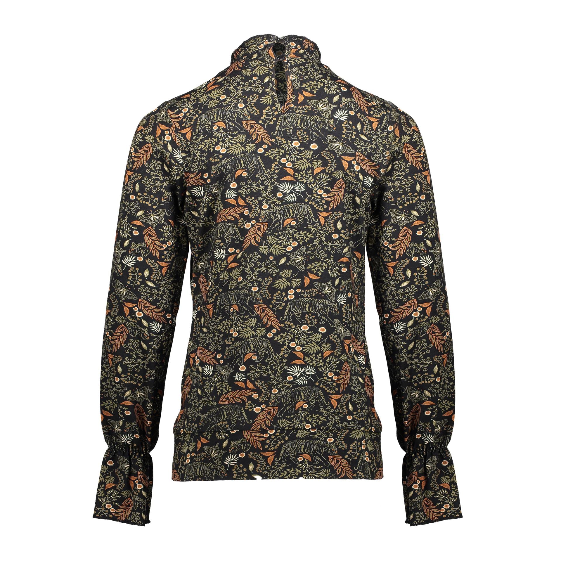 Geisha Top smock with leaves and flowers