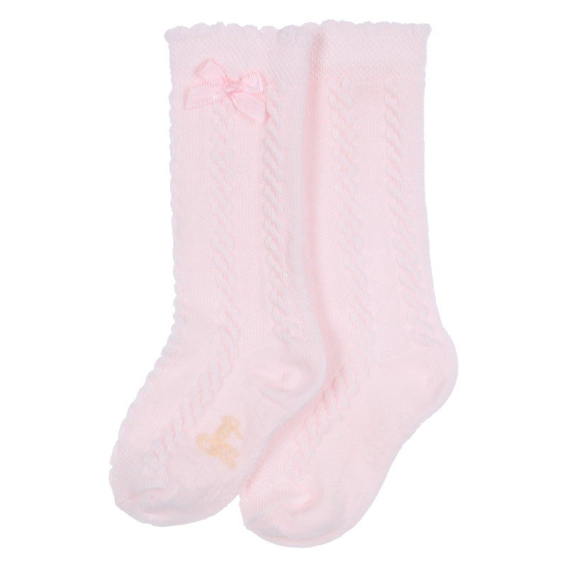 Baby meisjes SOKKEN - girls knee socks - Pr van GYMP in de kleur VIEUX-ROSE in maat 19, 22.