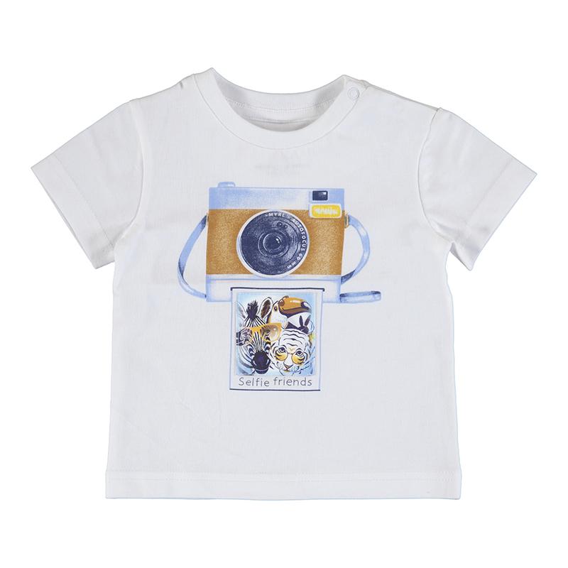 Jongens Lenticular t-shirt s/s        van Mayoral in de kleur White      in maat 86.