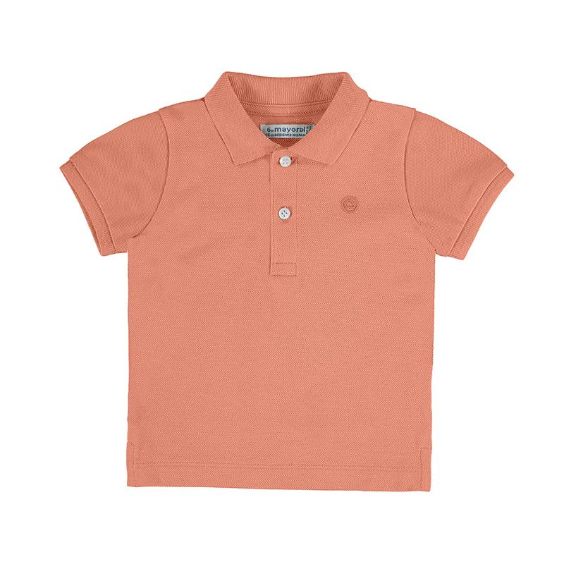 Jongens Basic s/s polo                van Mayoral in de kleur Apricot    in maat 86.