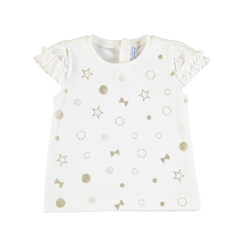 Mayoral Baby Meisje t-shirt AOP goud 1057