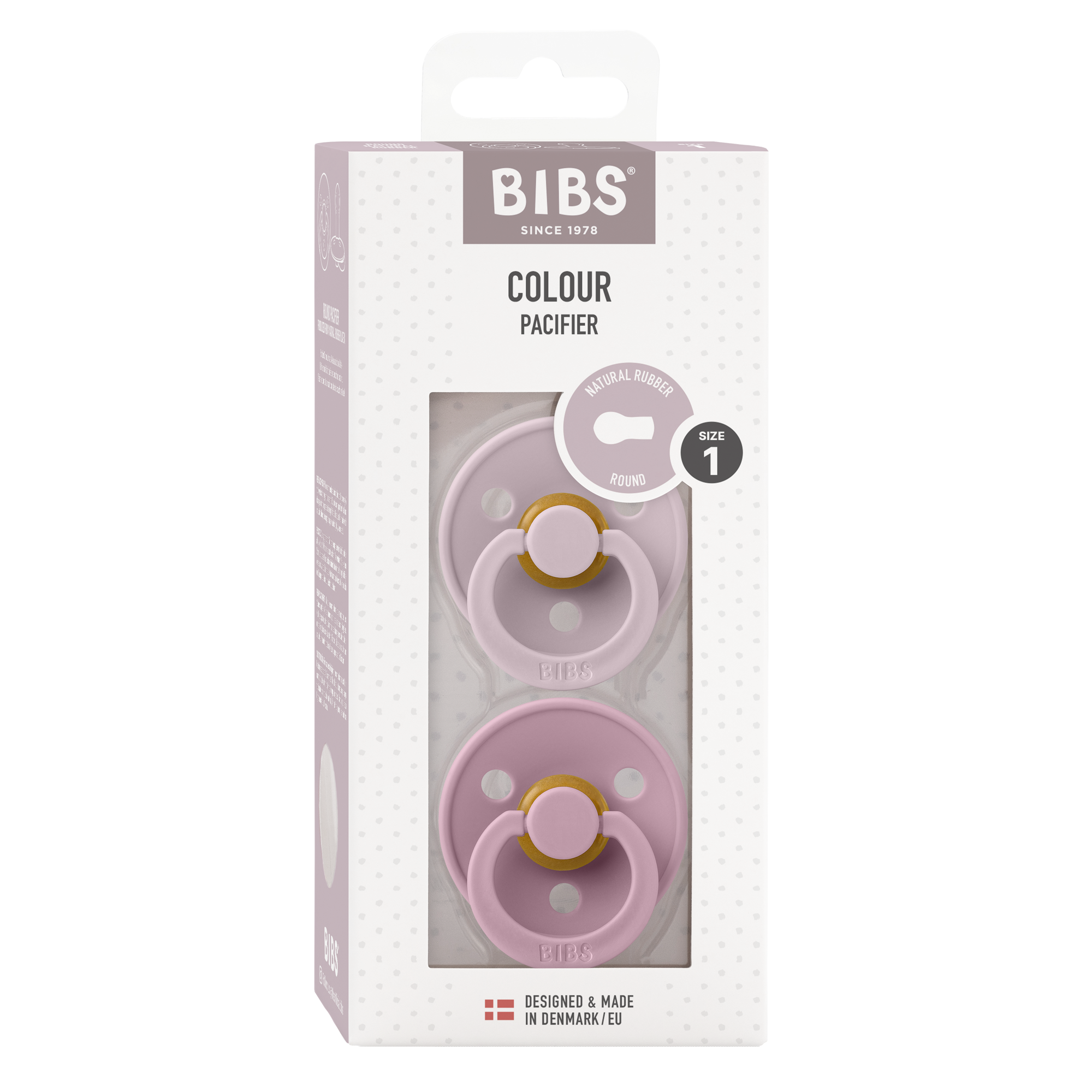 BIBS - Color pacifier in 2 piece packaging Dusky Lilac/Heater 
