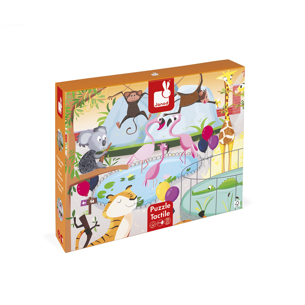 Janod Tactile Puzzle - A day at the zoo