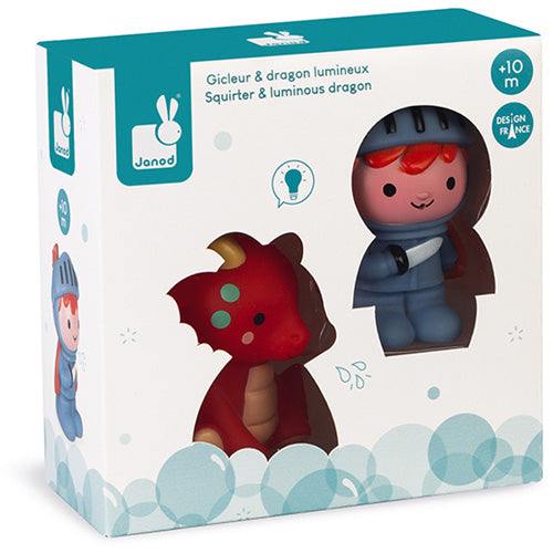 Janod Badspeelgoed - Spuitfiguur Ridder en Lichtgevende Draak