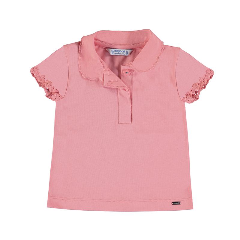 Meisjes S/s polo                      van Mayoral in de kleur Flamingo   in maat 86.