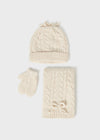 Meisjes Hat-scarf set van Mayoral in de kleur Chickpea in maat 80.
