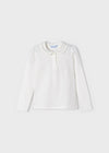 Meisjes L/s basic polo van Mayoral in de kleur Natir-plat in maat 128.