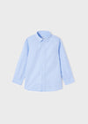 Jongens Basic l/s shirt van Mayoral in de kleur Lightblue in maat 128.