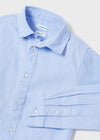 Jongens Basic l/s shirt van Mayoral in de kleur Lightblue in maat 128.