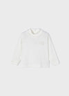 Meisjes Knit mockneck van Mayoral in de kleur Natural in maat 86.