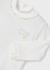 Meisjes Knit mockneck van Mayoral in de kleur Natural in maat 86.
