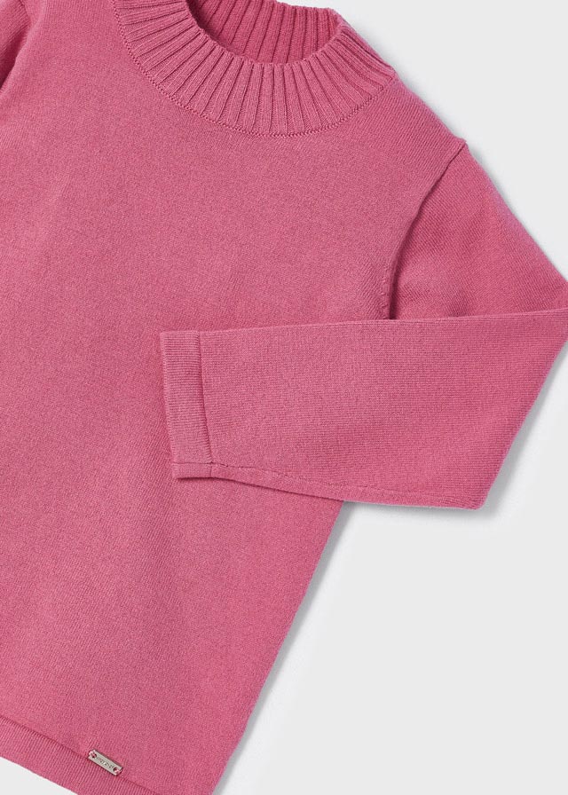 Meisjes Mockneck sweater van Mayoral in de kleur Blush in maat 86.