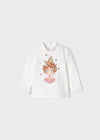Meisjes Printed mockneck van Mayoral in de kleur Natur-blus in maat 86.