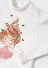 Meisjes Printed mockneck van Mayoral in de kleur Natur-blus in maat 86.