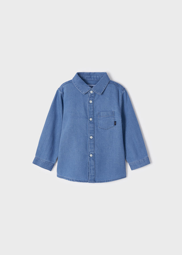 Jongens L/s soft denim shirt van Mayoral in de kleur Medium in maat 86.