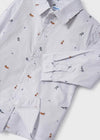 Jongens L/s shirt van Mayoral in de kleur Steam in maat 86.