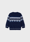 Jongens Jacquard jumper van Mayoral in de kleur Dark navy in maat 86.